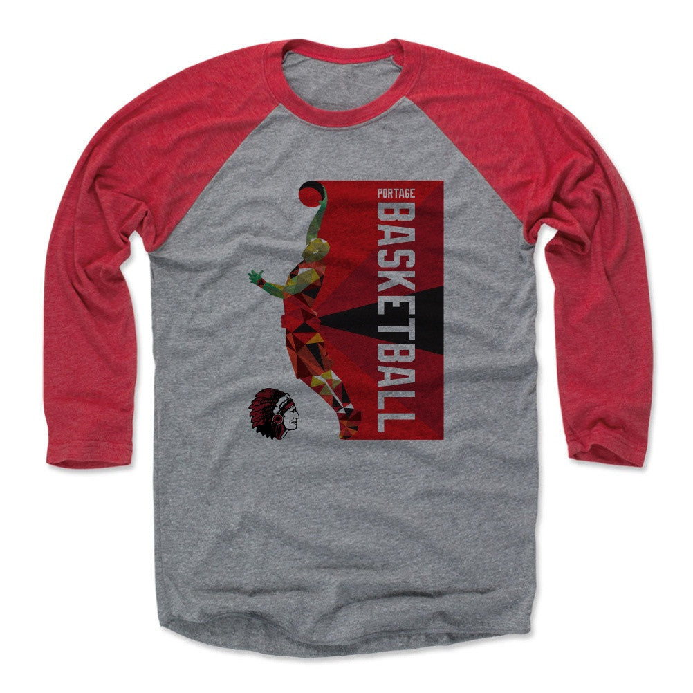Mens Baseball T-Shirt Red / Heather Gray