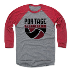 Mens Baseball T-Shirt Red / Heather Gray