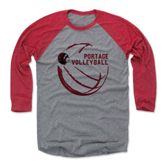 Mens Baseball T-Shirt Red / Heather Gray