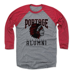 Mens Baseball T-Shirt Red / Heather Gray