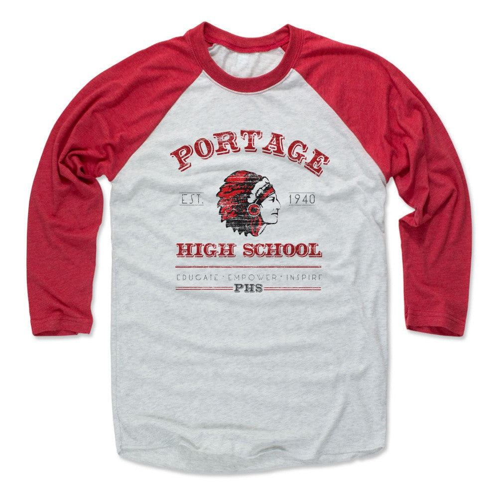 Mens Baseball T-Shirt Red / Ash