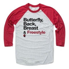 Mens Baseball T-Shirt Red / Ash