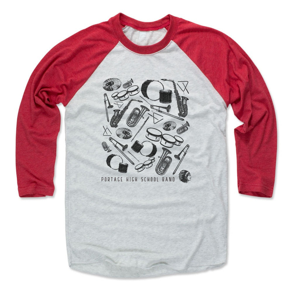 Mens Baseball T-Shirt Red / Ash
