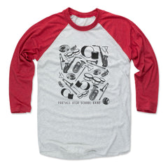 Mens Baseball T-Shirt Red / Ash