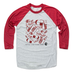 Mens Baseball T-Shirt Red / Ash